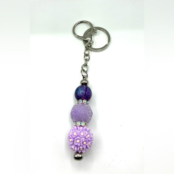 Purple Beaded Keychain - Picture 3 of 3